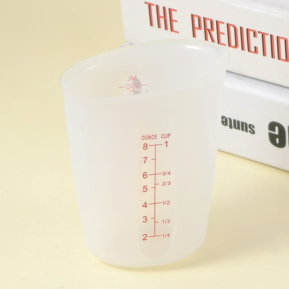 LOLIPPYY White Silicone Measuring Beaker with Clear Measurement Markings, Liquid Measuring Cup for Accurate Baking, Cooking, and Kitchen Use