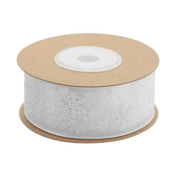 LOLIPPYY White Snowflake Lace Ribbon Polyester Decorative Strap for Winter Holiday Decoration