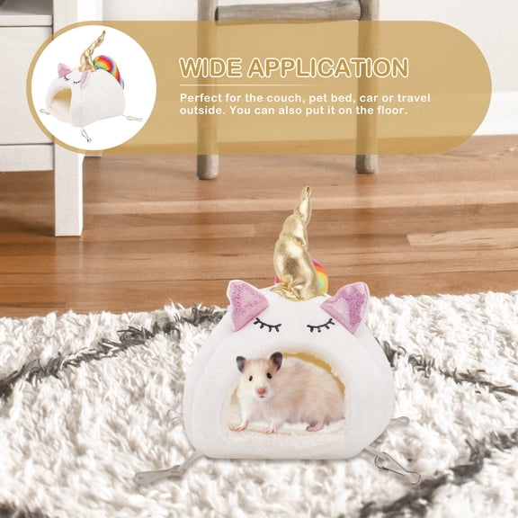 LOLIPPYY White Soft Pet Bed House for Hamsters and Small Animals Cozy Warm Nest Perfect for Travel and Home