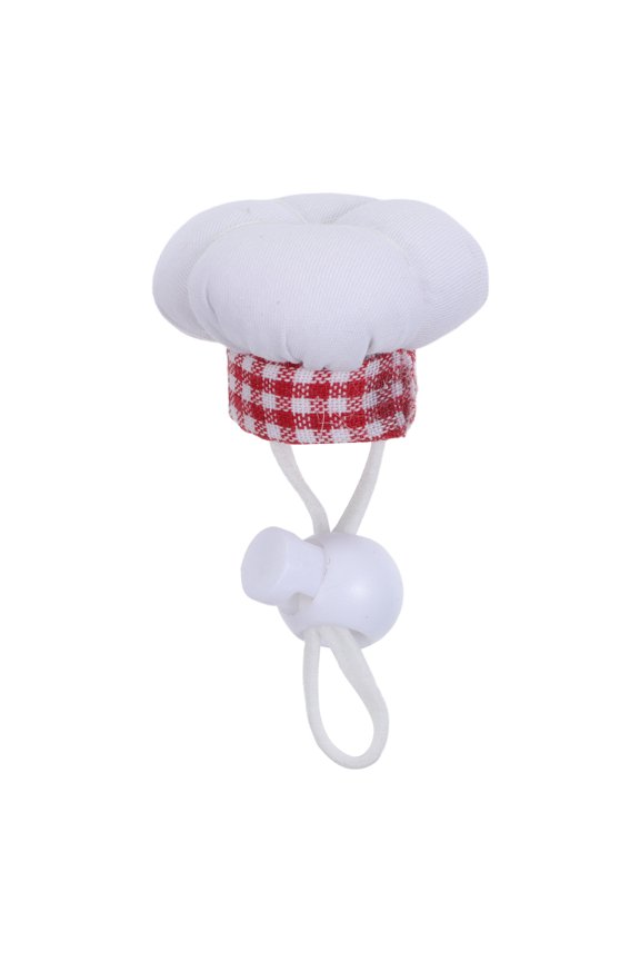 White Tiny Pet Chef Hat Adjustable Fit for Hamsters Guinea Pigs and Small Animals