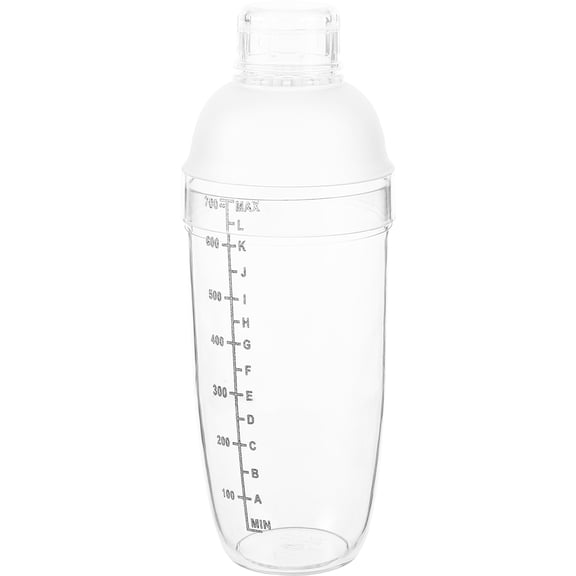 LOLIPPYY White Transparent Cocktail Shaker Mixer Cup with Scale and No Drip for Home Use