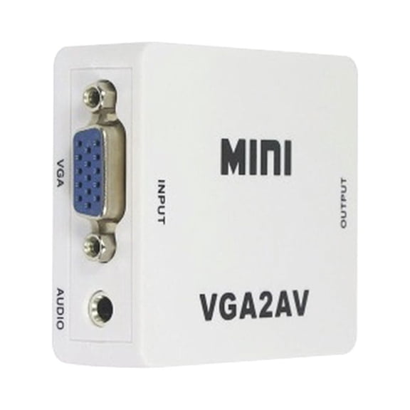 LOLIPPYY White Vga to Av Rca Converter with Audio for Pc to TV Signal Conversion Support 1080P