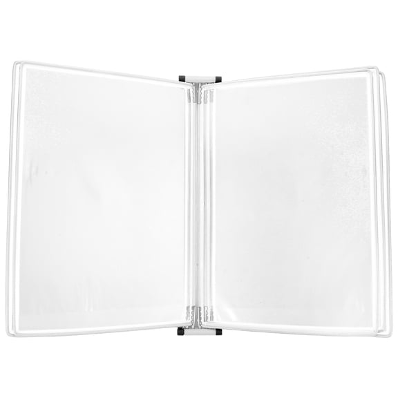 LOLIPPYY White Wall Mounted Document Display Rack for Office with Space Saving File Holder Panels