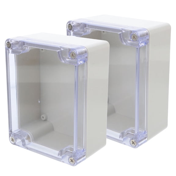 LOLIPPYY White Waterproof Plastic Junction Box with Transparent Cover for Outdoor Electronics Protection