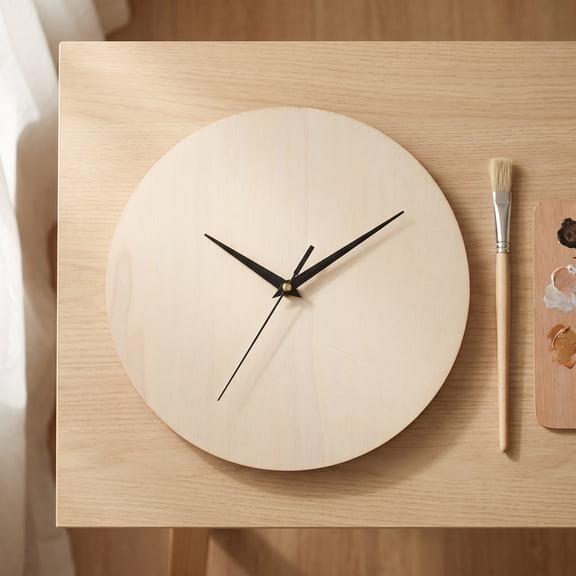 LOLIPPYY White Wooden Clock Face Blank for Crafting Creative DIY Round Clock Dial