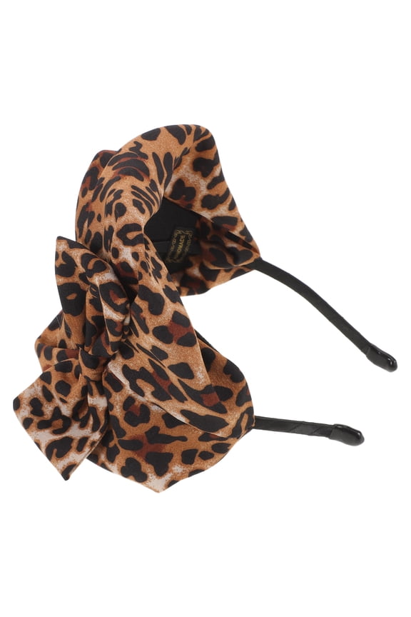 Wide Leopard Print Headband Knotted Hairband Fashion Hair Accessory for Work and Outings