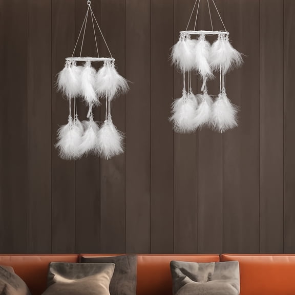 LOLIPPYY Wind Chime Catcher Pendant White Dream Catchers for Girls Decor for Car 1Pcs