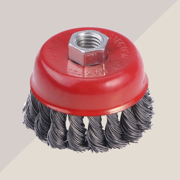 LOLIPPYY Wire Brush Polishing Wheel Red for Metal Conditioning and Heavy Rust Paint Removal Tool