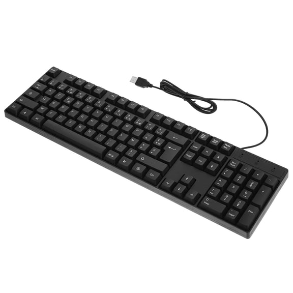 LOLIPPYY Wired USB French Keyboard Full Size Black with Number Pad for Desktop Pc Use