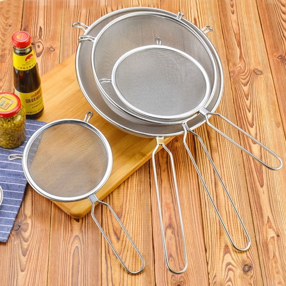 LOLIPPYY Wok Utensils Stainless Steel Cooking Strainer Long Handle Oil Filtering 1Pcs