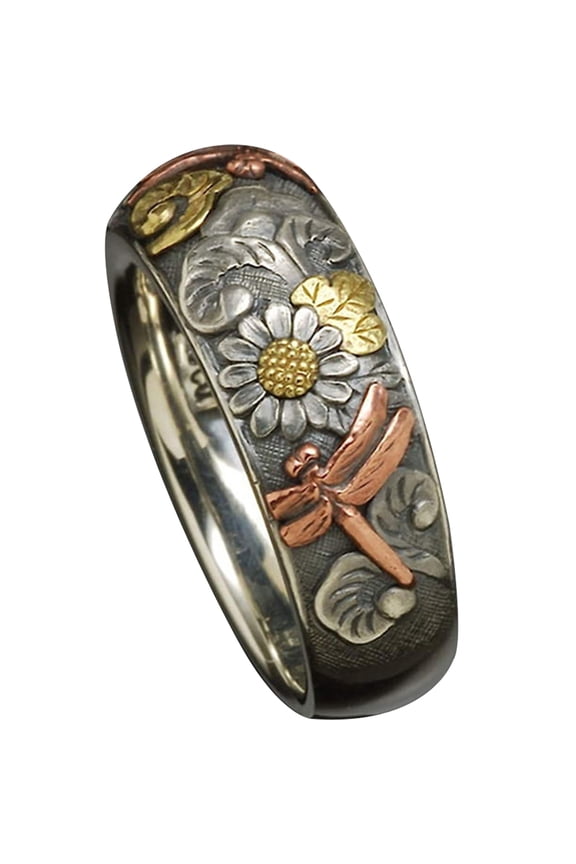 Women Flower Ring Alloy Multi Color 1Pack Gift for Special Days