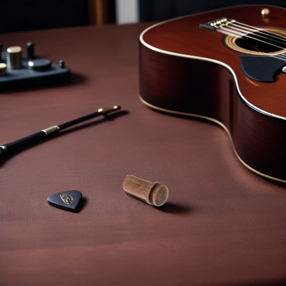 LOLIPPYY Wood Acoustic Guitar Strap Lock Button with Easy Attachment and Anti Falling Strap Buckle Beige