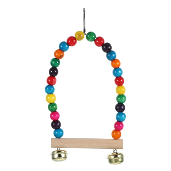 LOLIPPYY Wood Bird Cage Decor Swing Toy for Parakeets and Parrots Fun Balance Training Perch