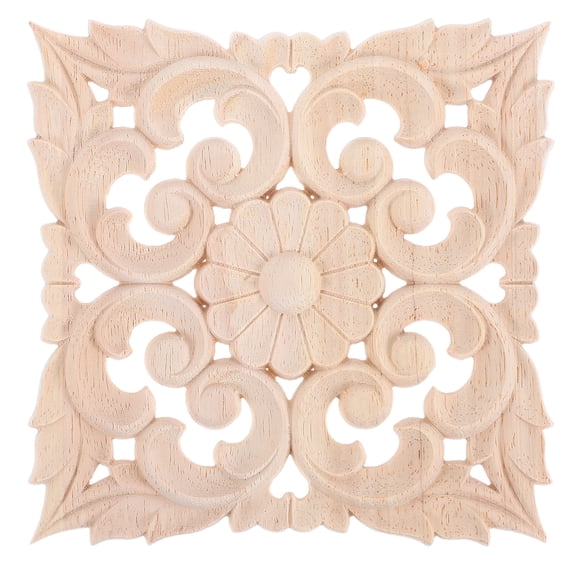 LOLIPPYY Wood Carved Appliques and Onlays Decorative Unpainted Wooden Corner Trim for Furniture Cabinet Door Bed Wardrobe Home Decoration