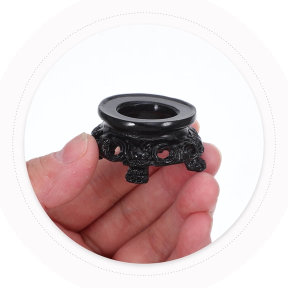 LOLIPPYY Black Wood Display Stand for Crystal Spheres, Decorative Globe and Orb Holder Base for Home and Office