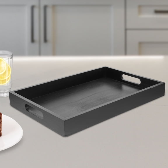 LOLIPPYY Wood Tea Cup Tray Rectangle Snack Holding for Homeowners Weddings 1Pcs