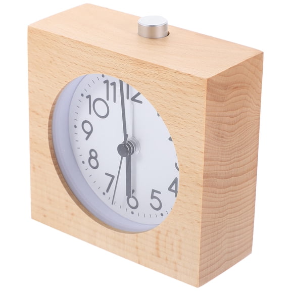 LOLIPPYY Wooden Alarm Clock with Stylish Decorative Numbers for Bedroom, Unique and Modern Design