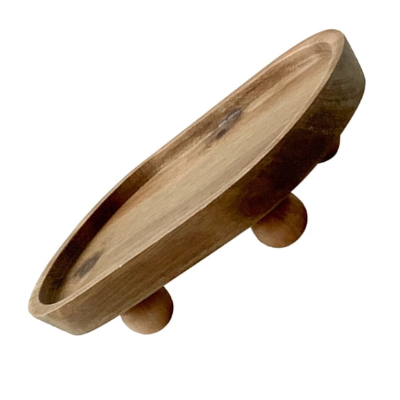LOLIPPYY Wooden Desktop Display Tray Light Brown for Makeup Jewelry and Key Organization