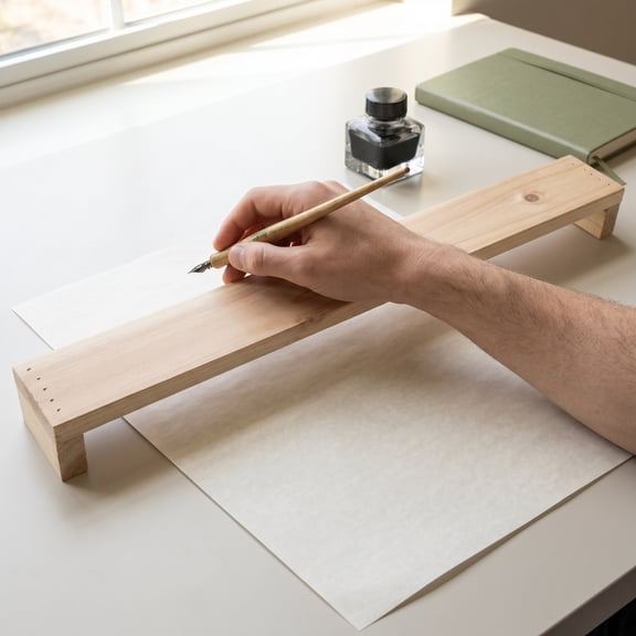 LOLIPPYY Wooden Ergonomic Wrist Rest in Khaki, Portable Hand Support Bridge for Drawing and Daily Use, Size 15 x 5 cm