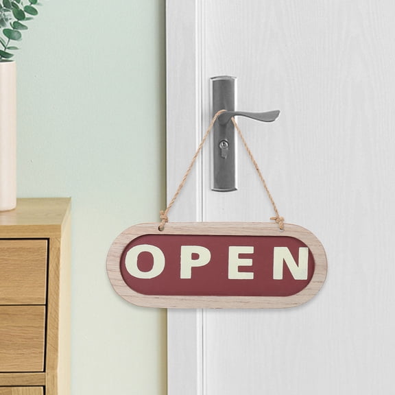 LOLIPPYY Wooden Dual Side Open and Close Door Sign Rustic Hanging Plate for Home Decor
