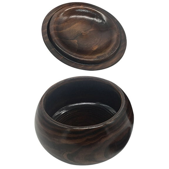 LOLIPPYY Wooden Go Chess Pieces Storage Pot with Lid for Easy Organization Multifunctional Coffee Color