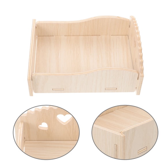 LOLIPPYY Wooden Hamster Bed in Beige, Easy Assembly Small Pet Resting and Play Platform for Hamsters and Small Animals