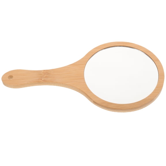 LOLIPPYY Round Handheld Travel Mirror with Ergonomic Handle for Women, 1 Piece Glass Compact Mirror