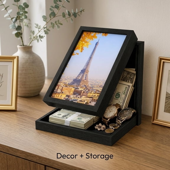 LOLIPPYY Multi-Color Wooden Picture Frame Safe for Home Storage and Security
