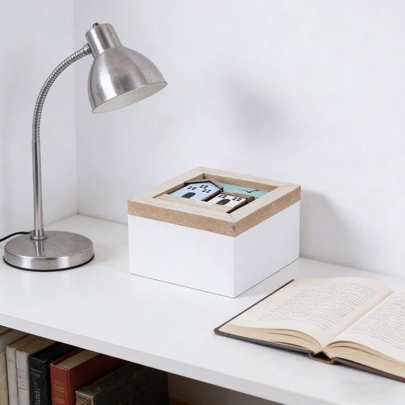 LOLIPPYY Wooden House Design Storage Box Multi Functional Organizer for Beach Souvenirs