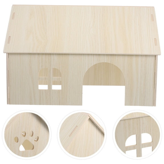 LOLIPPYY Wooden Small Animal House Shelter for Hamster and Squirrel 1 Set