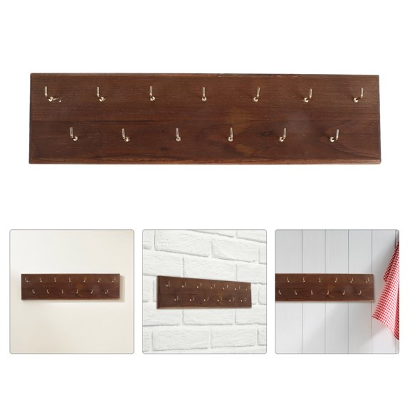 LOLIPPYY Wooden Wall Key Organizer with Space Saving Hooks for Entryway and Home Use