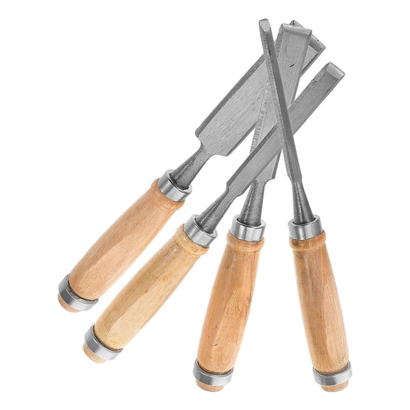 LOLIPPYY Woodworking Engraving Set Wooden Chisel Assorted Color Flat Tip Handheld Tool 4pcs