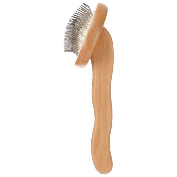 LOLIPPYY Wool Carder Brush with Wooden Handle Professional Needle Felting Tool for Craft Projects