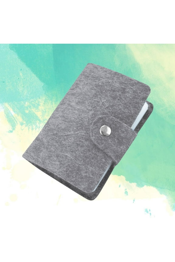 Wool Felt Credit Card Organizer Pouch Light Grey Small Lightweight for Travel