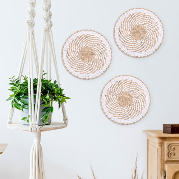 LOLIPPYY Bohemia Style Woven Wall Basket Decor for Home with Sturdy and Natural Weaving Material