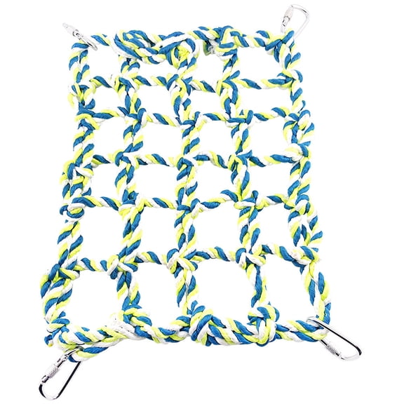 LOLIPPYY Woven Climbing Net for Small Pets Made of Durable Polyester Cotton Rope in Green