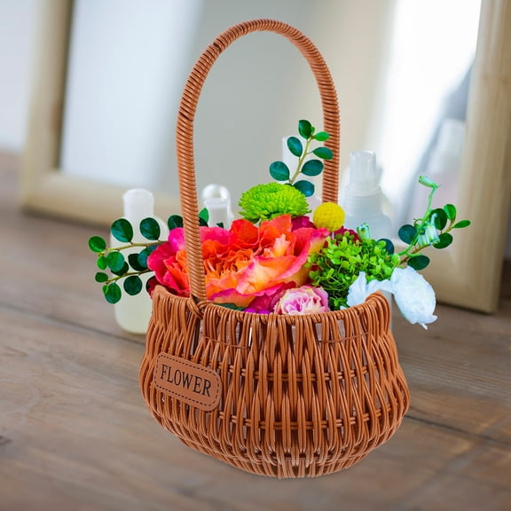 LOLIPPYY Woven Hand-Made Basket Woven Material Office Decoration For Women 1Set