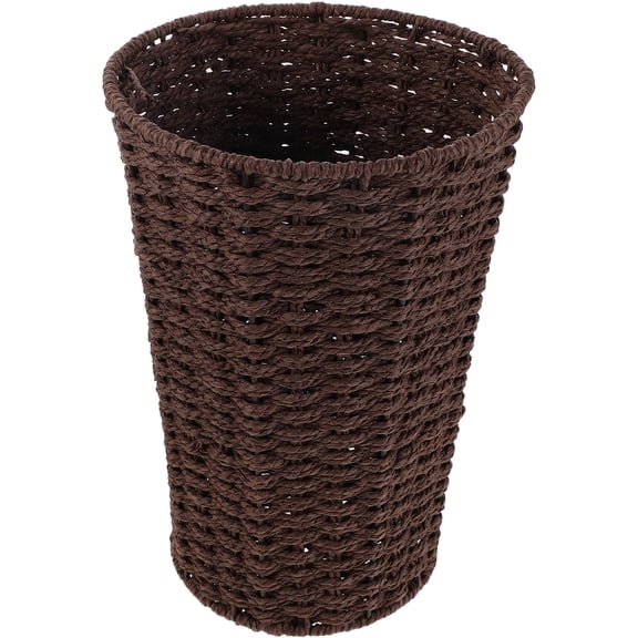 LOLIPPYY Woven Paper Rope Storage Basket - Decorative Trash Bin for Home, Office, and Sundries Organization