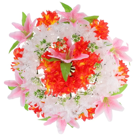 LOLIPPYY Artificial Flower Wreath for Graveyard, Mourning Garland Decoration, and Realistic Memorial Wreath
