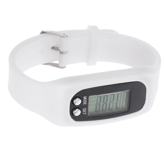 LOLIPPYY White Plastic Wrist Pedometer for Walking, Counter, 1 Pack
