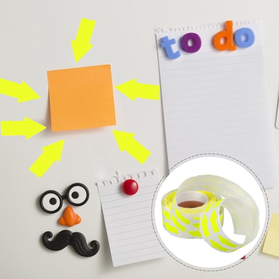 LOLIPPYY Yellow Arrow Label Stickers for Home School Office Decorative Use