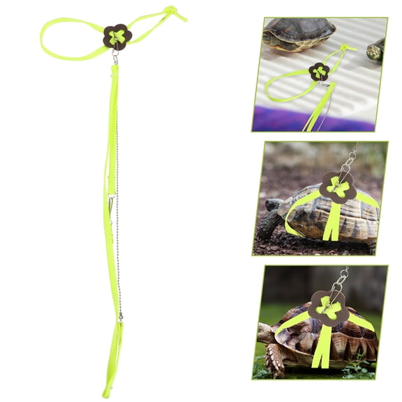 LOLIPPYY Yellow Faux Reptile Leash for Turtle Training with Ring 1.5ft