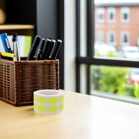 LOLIPPYY Yellow Fluorescent Color Coding Stickers Writable Adhesive Labels for Spice Jars and Storage Bins