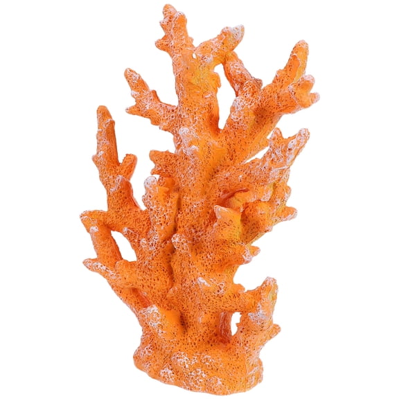 LOLIPPYY Yellow Resin Fake Coral Sculpture for Aquarium Reef and Coastal Tabletop Decor
