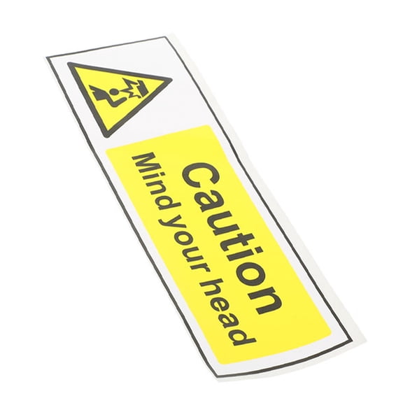 LOLIPPYY PVC Watch Your Head Sign, Yellow, Clear Lettering, Easy Install