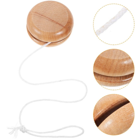 LOLIPPYY Yo-Yo Plaything Wooden Khaki 1Pcs Physical Coordination