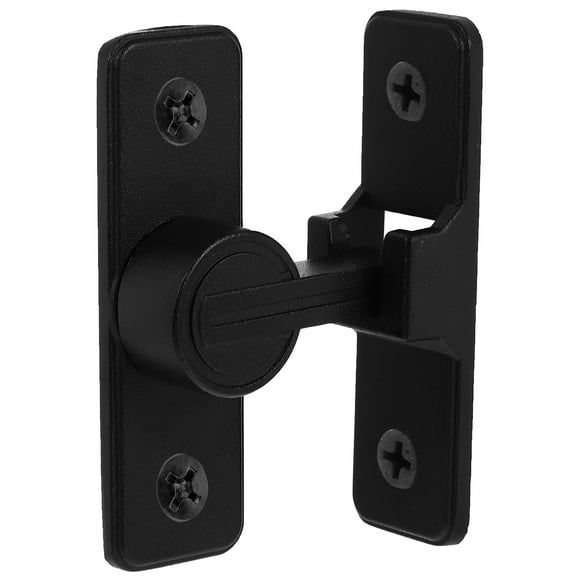 LOLIPPYY Zinc Alloy Door Latch Lock with Self-Adhesive Backing, Easy to Install, Black Finish, 90 Degree Security for Doors