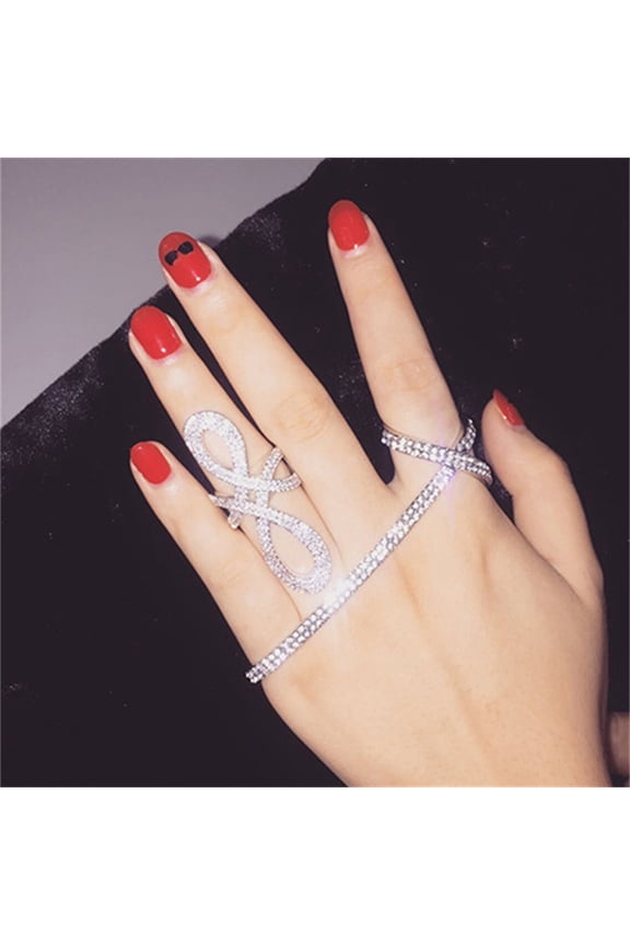 Zinc Alloy Palm Ring for Decoration Stylish Multiple Finger Ring Perfect Gift for Women's