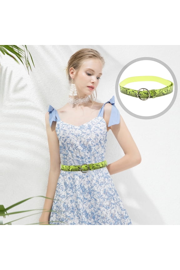 adjustable thin waist belt Green Snake Print Belt Women for Casual Occasions 1Set