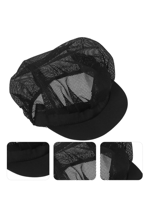 Adjustable Chef Hat Black Mesh Cotton for Professional Kitchens